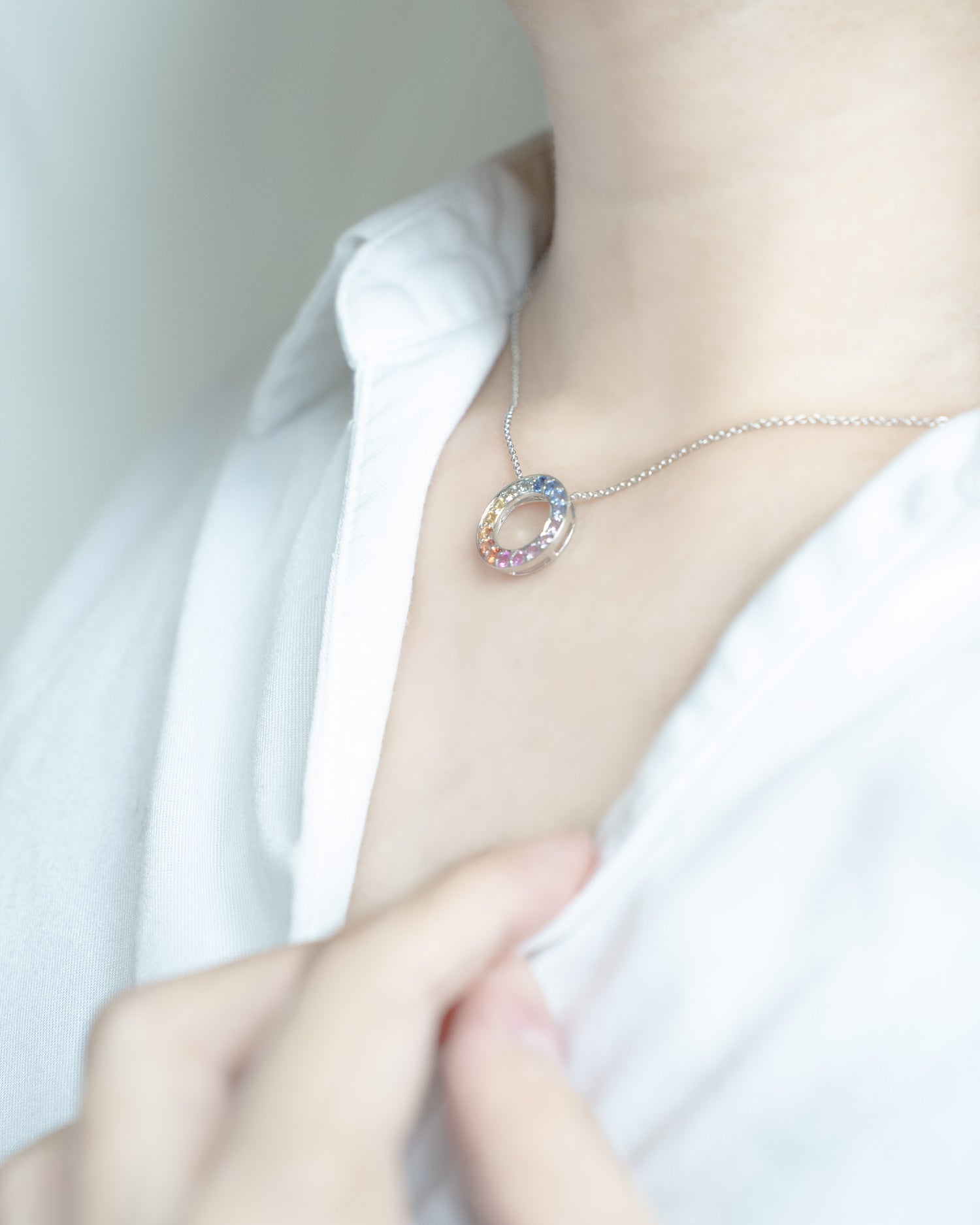 💙🌈Rainbow Necklace Sapphire🌈❤️
