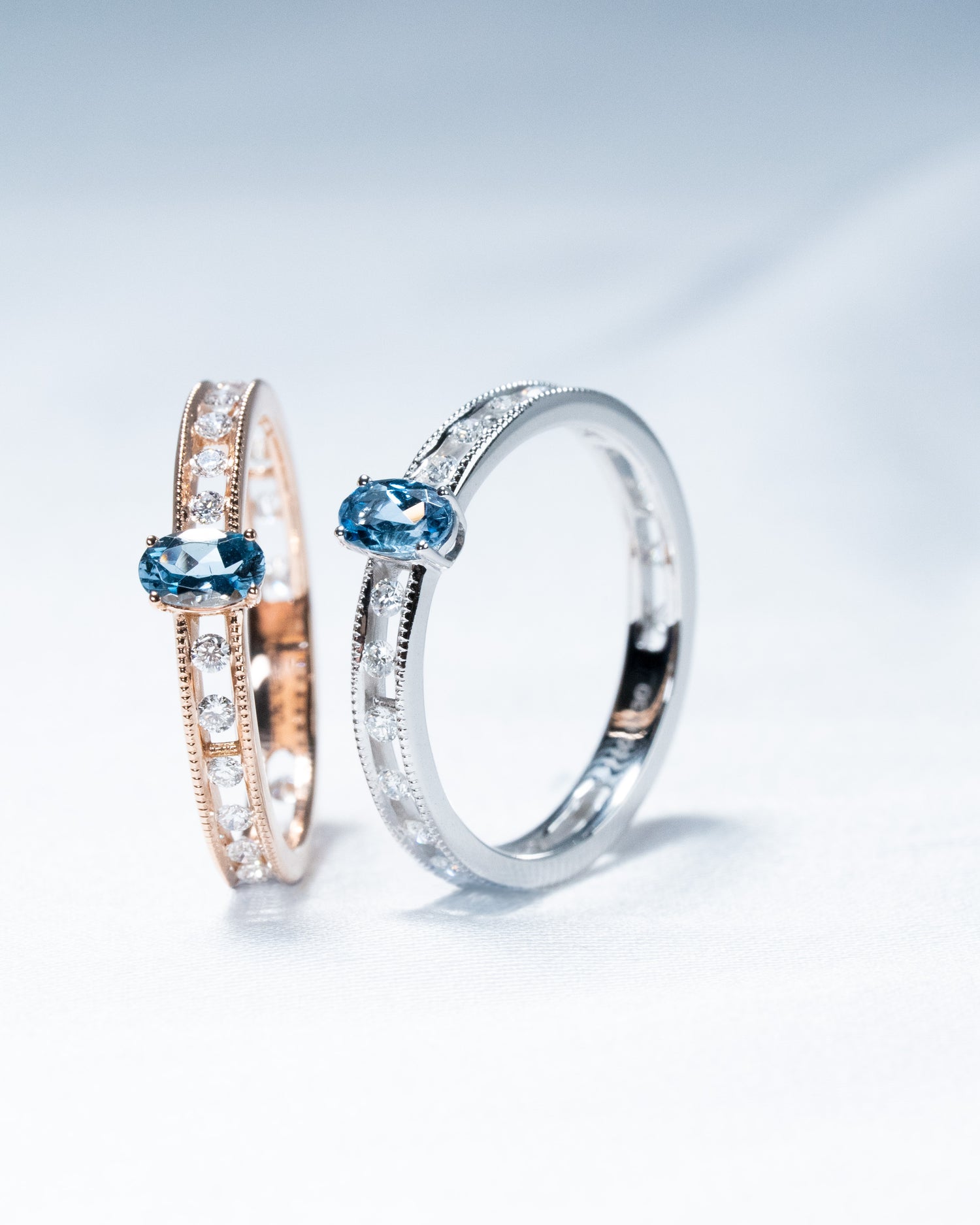 👩🏻❤️👨🏻Aquamarine Couple Rings👩🏻❤️👨🏻
