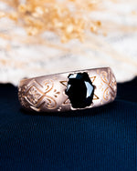 Pure Black Sapphire Men's Ring