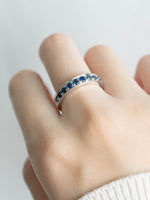 〰️🔹18K white gold sapphire simple everyday thick wire ring🔹〰️