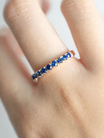 〰️🔹18K rose gold sapphire simple everyday thin line ring🔹〰️