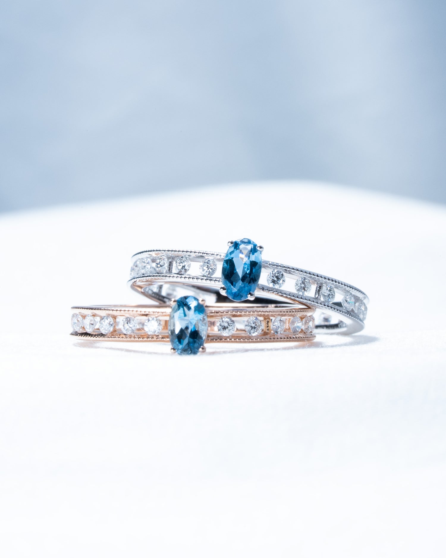 👩🏻❤️👨🏻Aquamarine Couple Rings👩🏻❤️👨🏻