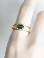 💃🏻Elegant Gold Tsavorite Ring - Femininity Up!!