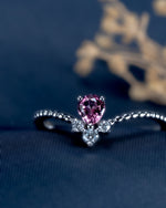 - Pink Sapphire V-Shaped Ring -