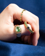 π Tsavorite gold men's ring
