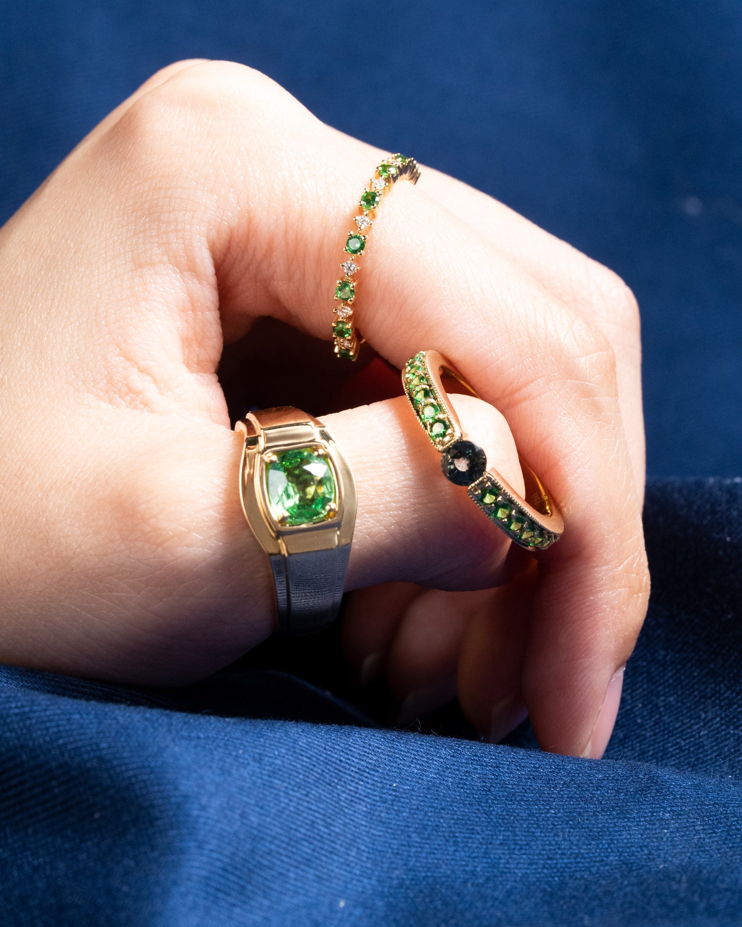 💚 Tsavorite gold men's ring