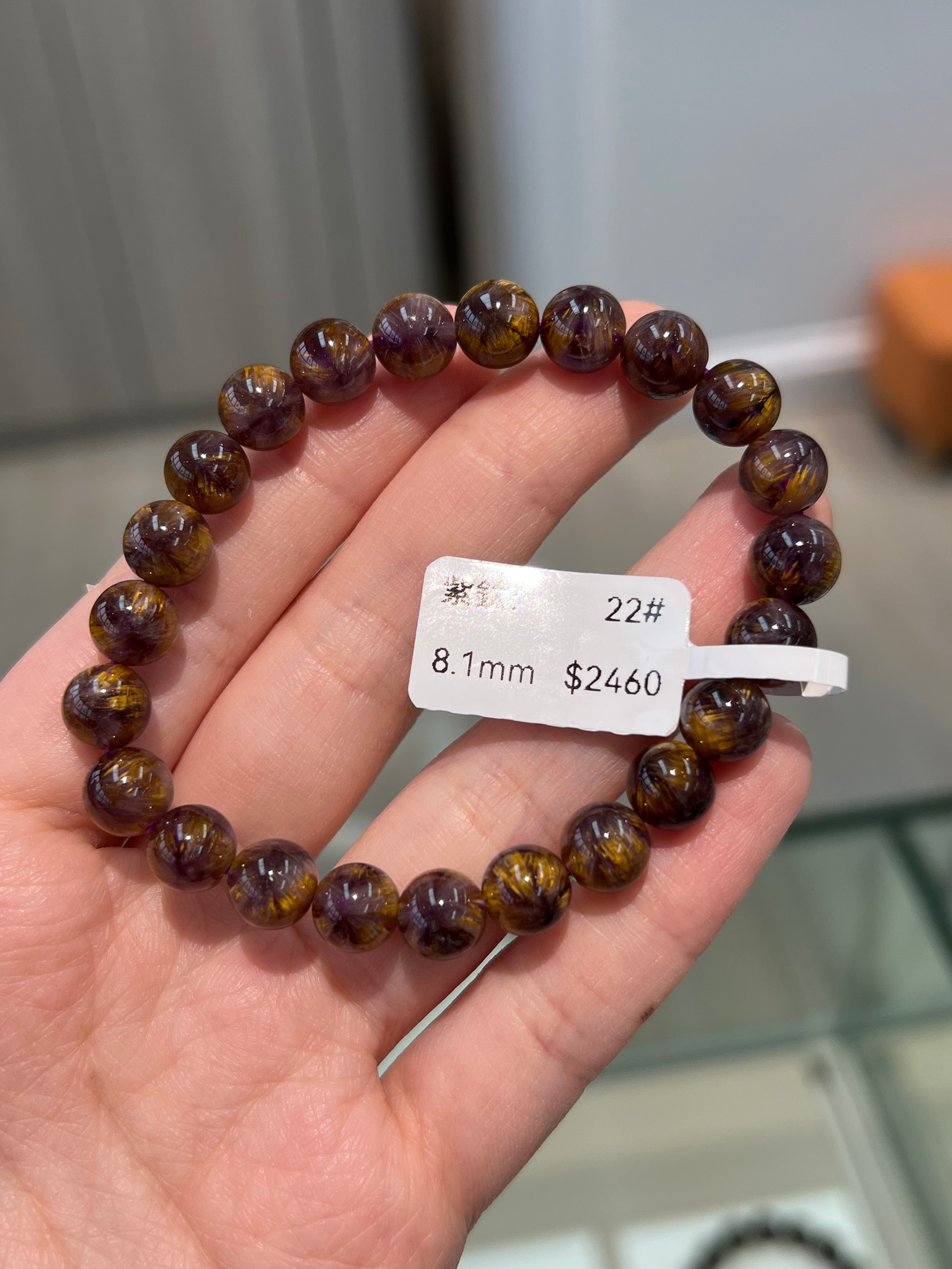 Flower shaped purple titanium crystal 