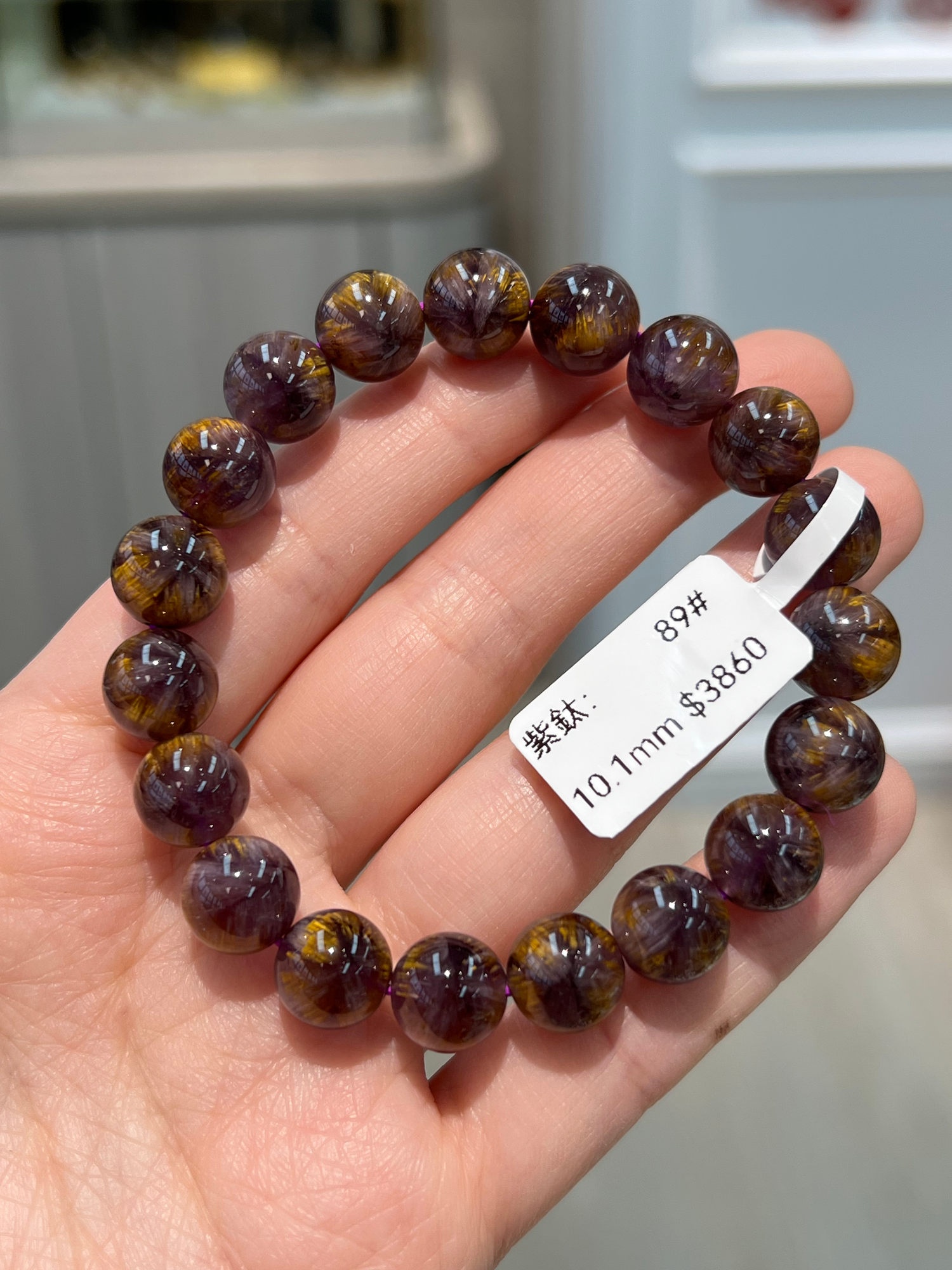 Flower shaped purple titanium crystal 