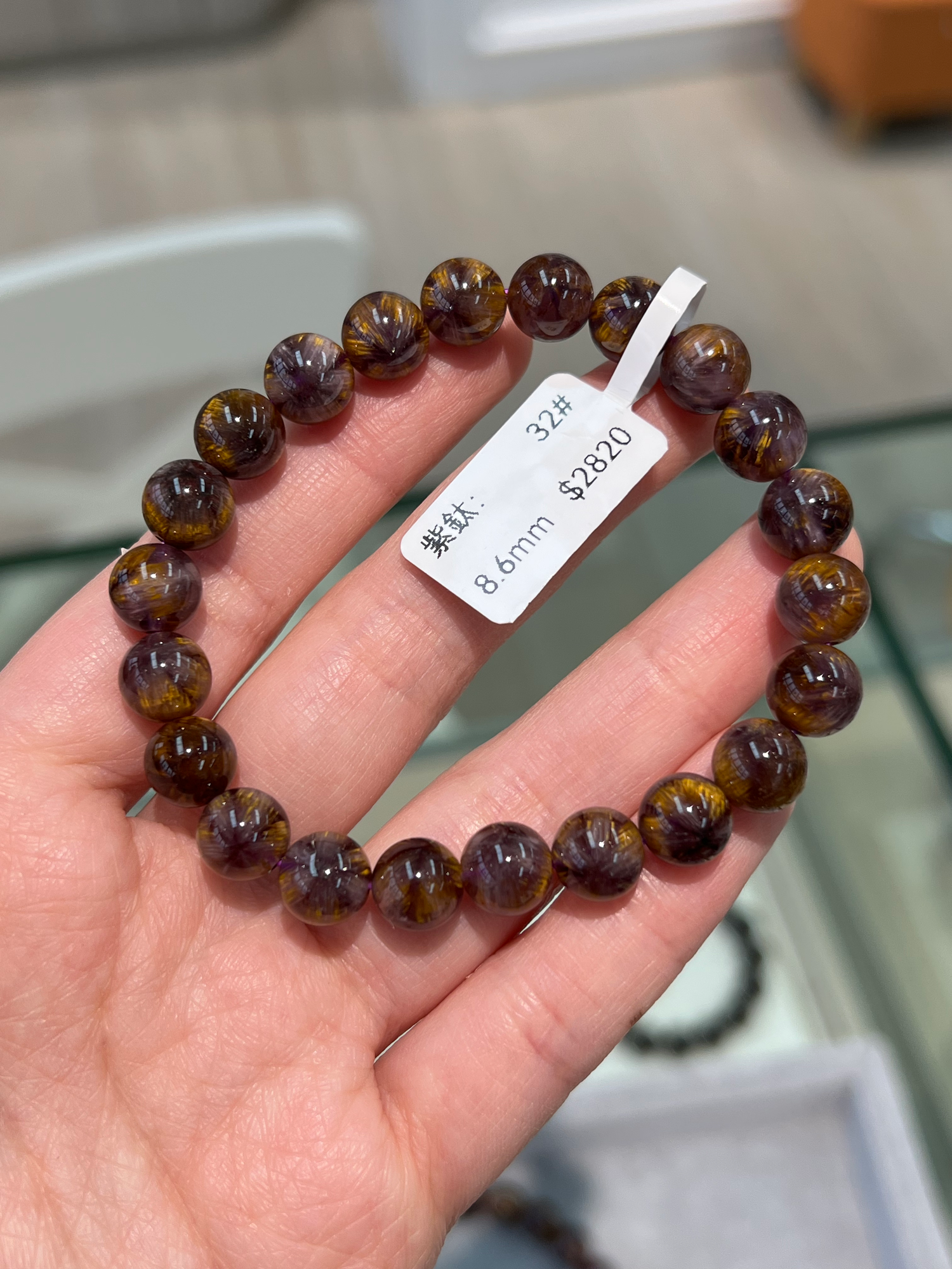 Flower shaped purple titanium crystal 