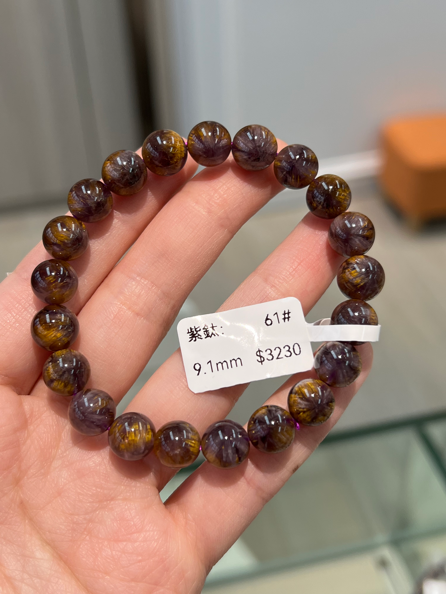 Flower shaped purple titanium crystal 