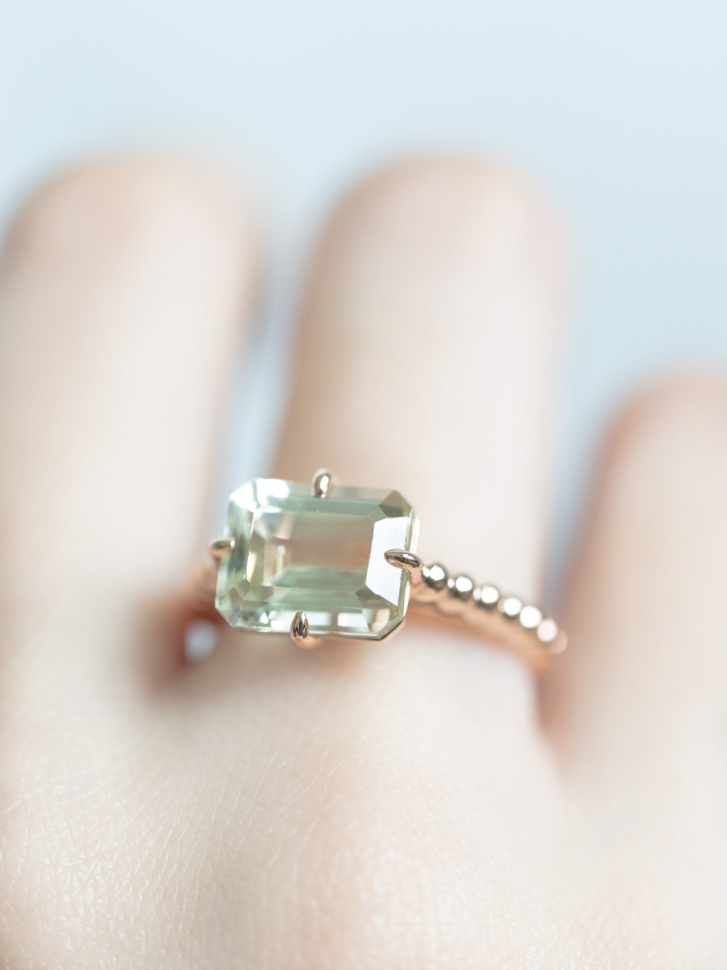 🍵Winter gentle mint green tourmaline ring🎄