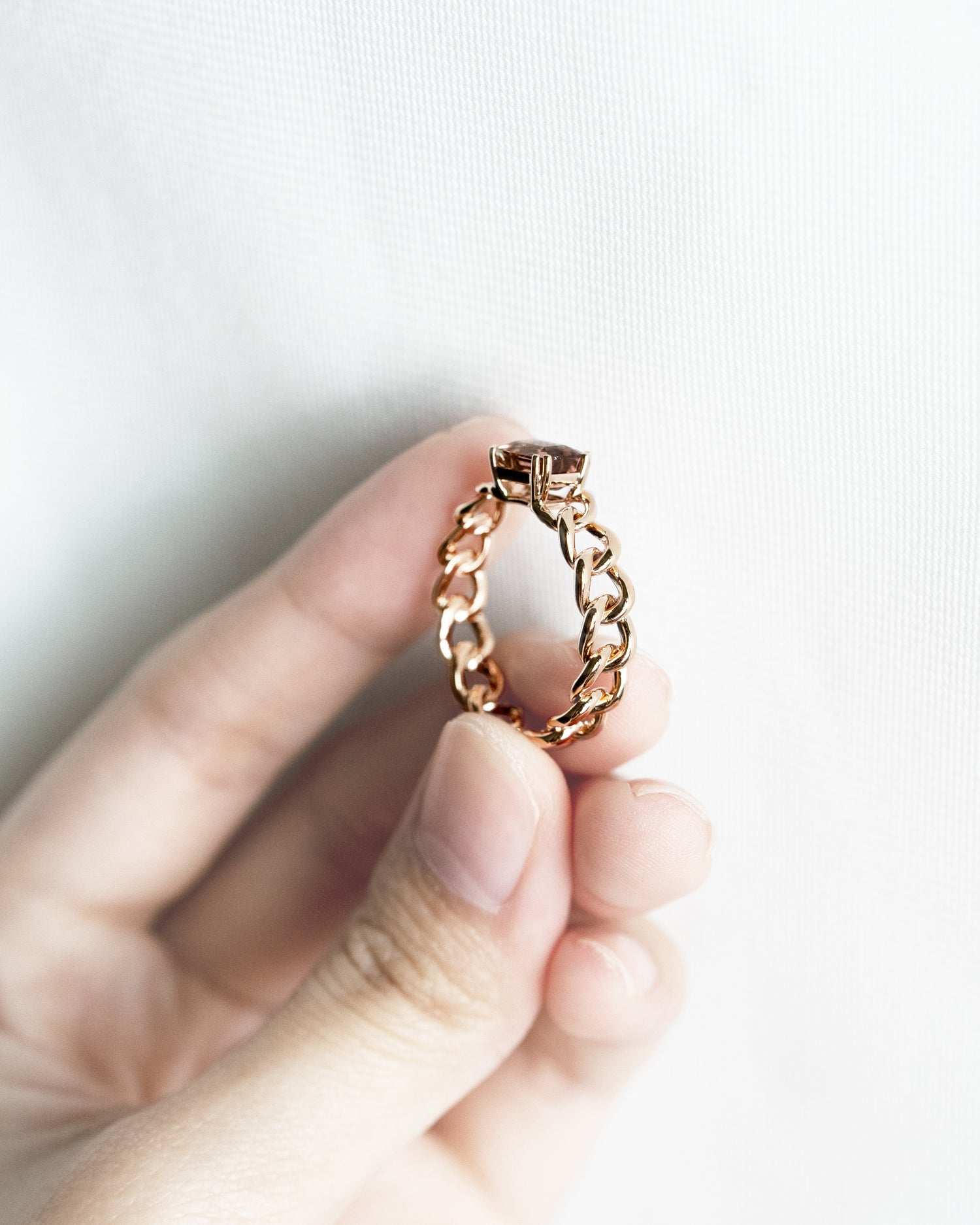 ⛓Tourmaline metal chain ring⛓