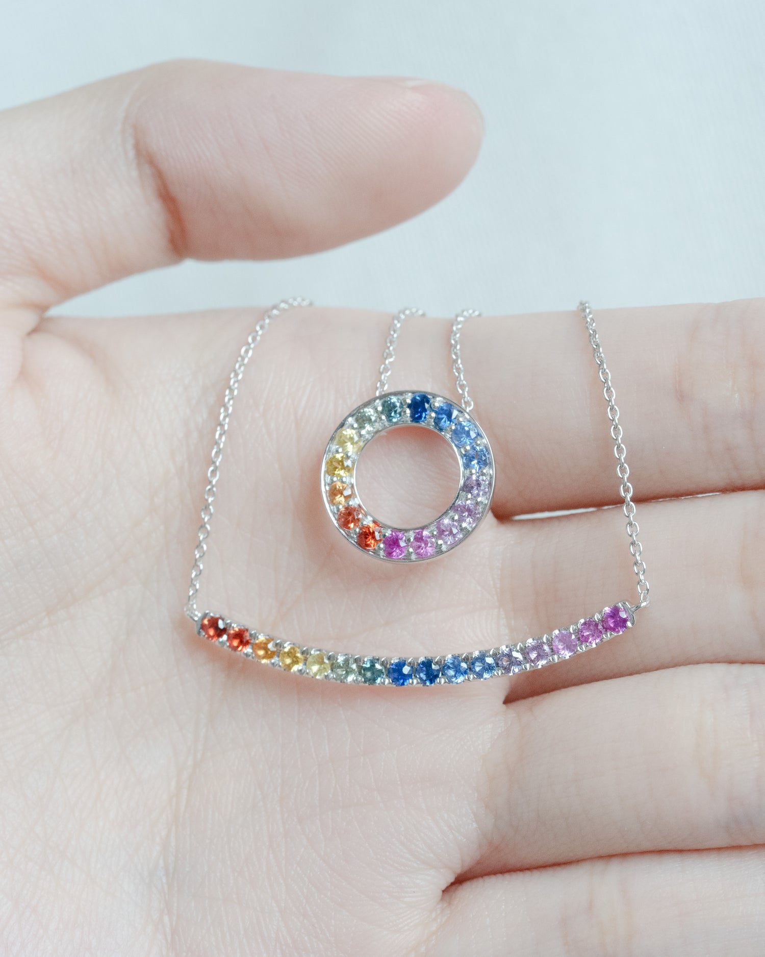 💙🌈Rainbow Necklace Sapphire🌈❤️