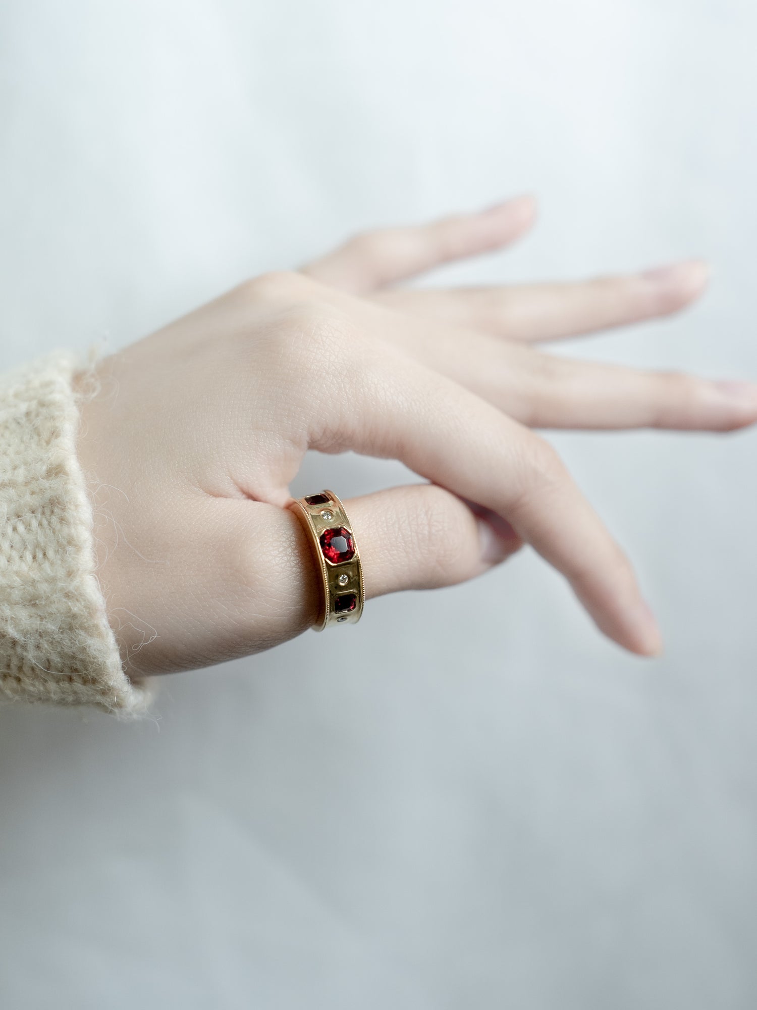 ❤️18K gold red spinel vintage ring❤️