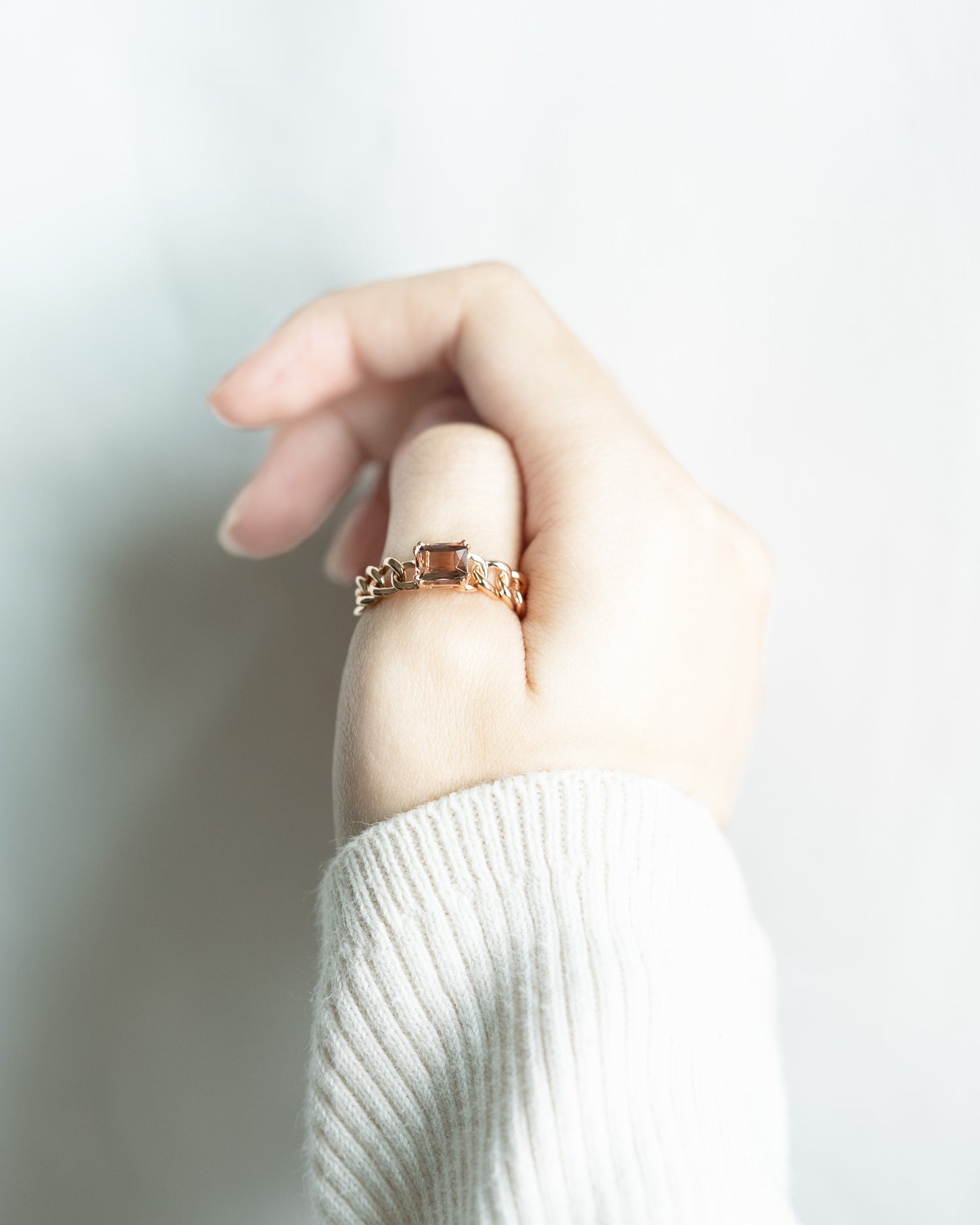 ⛓Tourmaline metal chain ring⛓