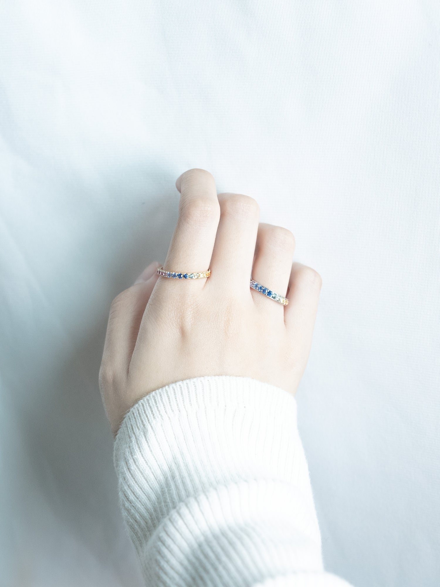 💙🌈18K Gold Fancy Sapphire Wire Ring🌈❤️