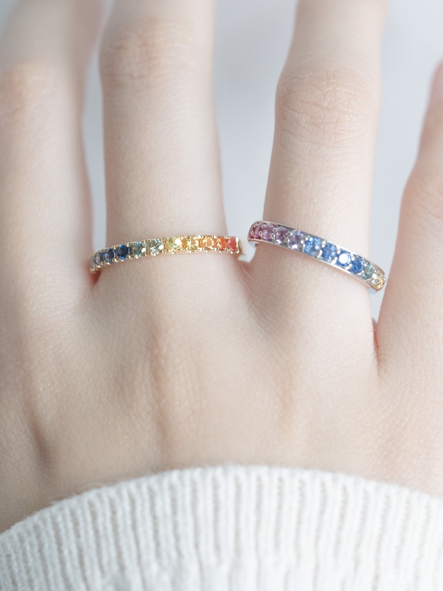 💙🌈18K Gold Fancy Sapphire Wire Ring🌈❤️